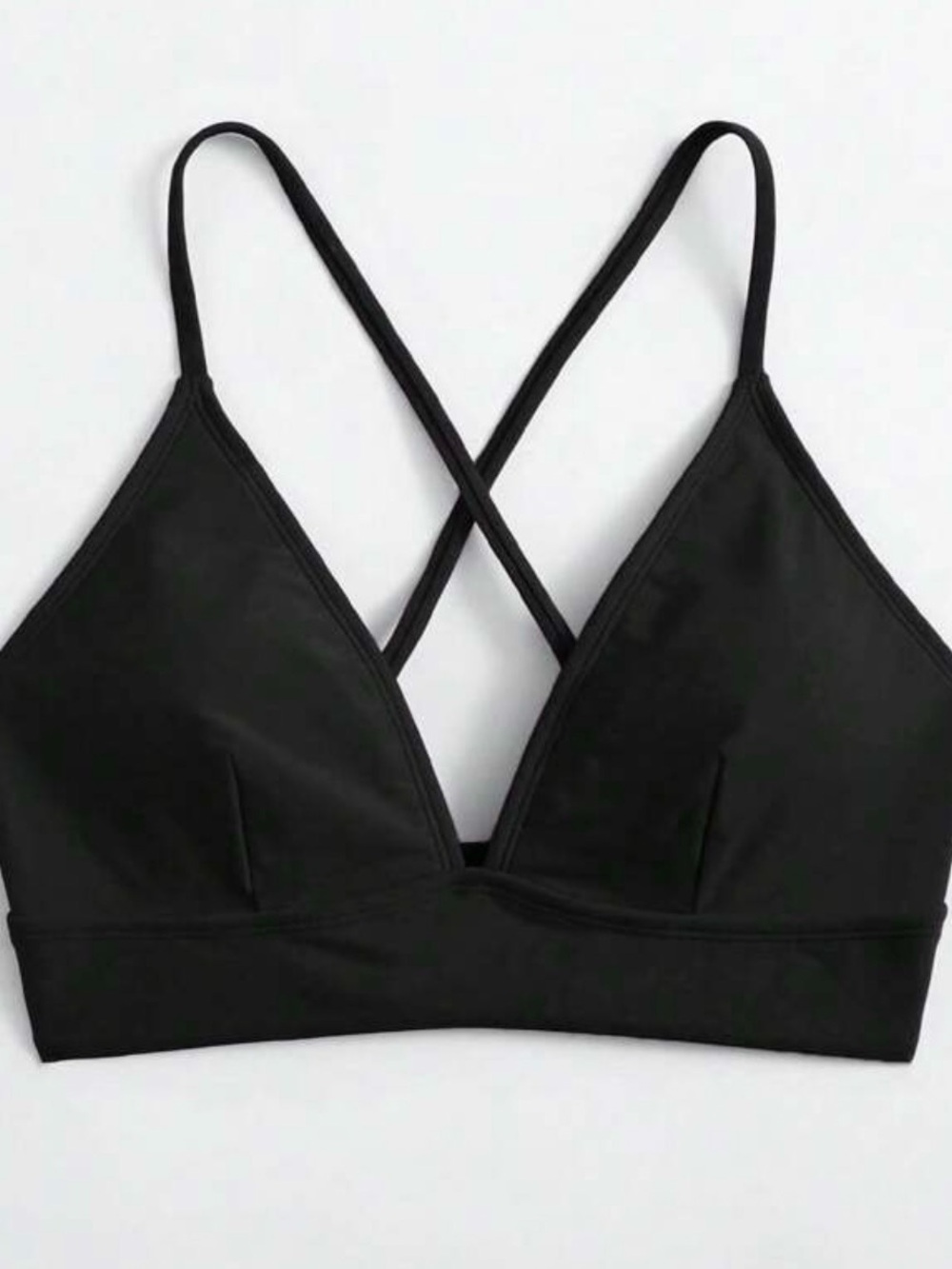 Classic Black Crisscross Bralette - Unbranded